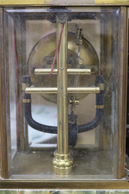 A French electro magnetic champleve and onyx clock by Bulle 23 x 17.5cm